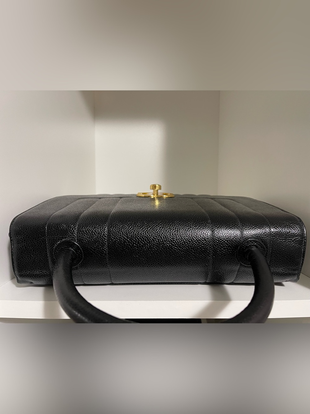 Authentic CHANEL Vintage Mademoiselle Kelly Black Caviar Bag - Picture 5 of 16